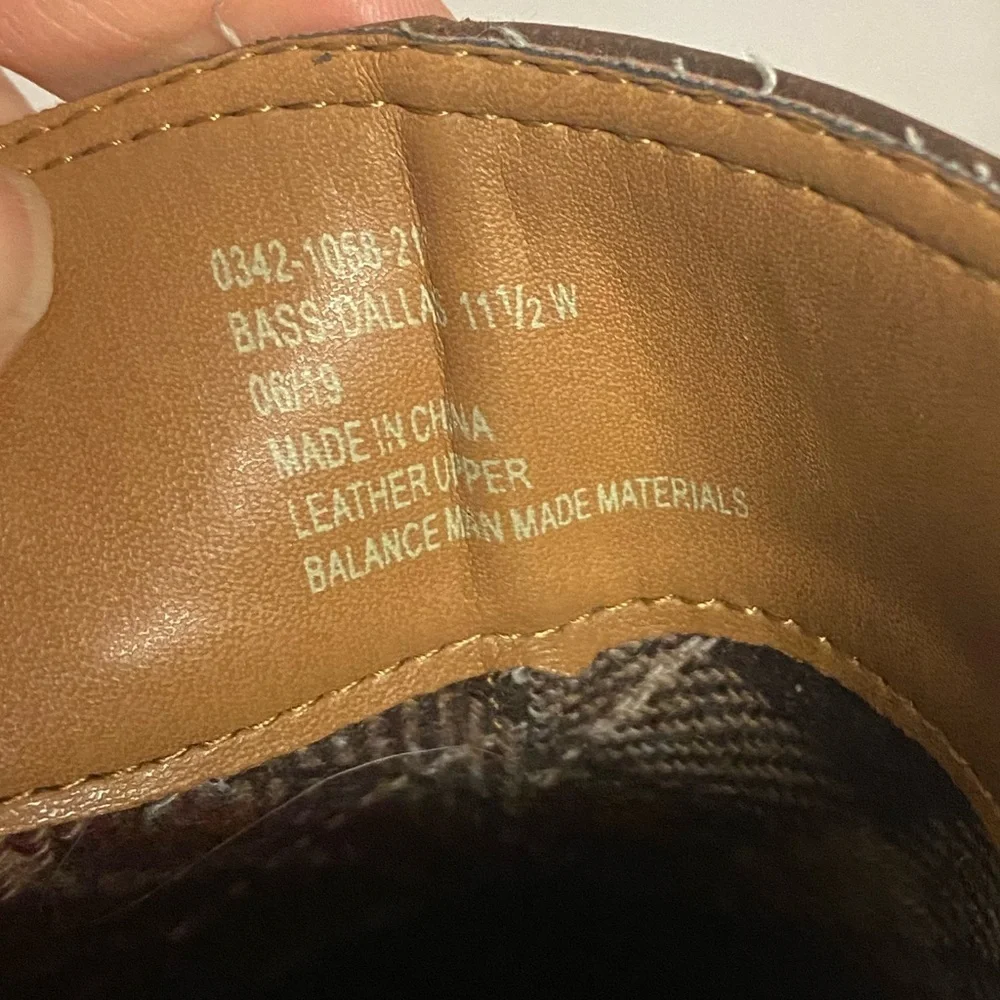GH Bass Men's Brown Leather Slide On Boots 11.5 Wide